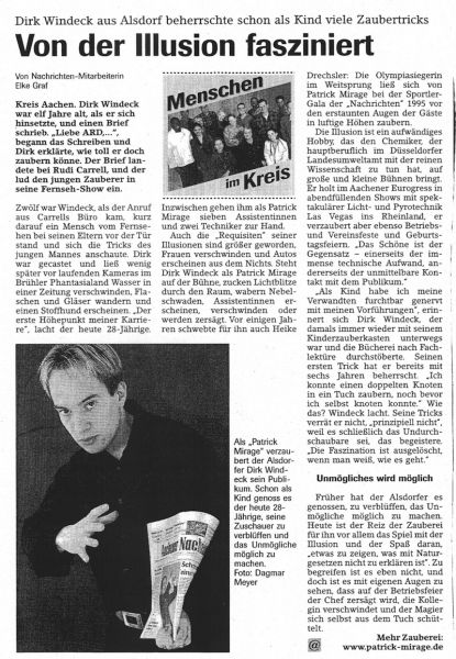 Zeitungsartikel Zauberkunst Mönchengladbach